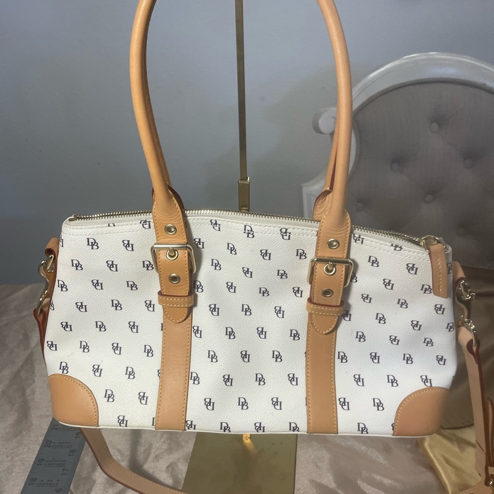 Dooney & Bourke Cream and Tan Satchel Bag